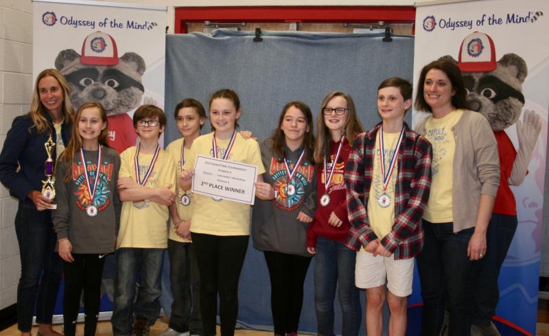 Beacon Middle OM team participants are (l-r) Alisha Fletcher, Sophia Massaro, Sam Gossett, Eli Lawson, Darcy Crotty, Gina Gruwell, Addison Bowman, Stephen Hart and Eugenia Hart.